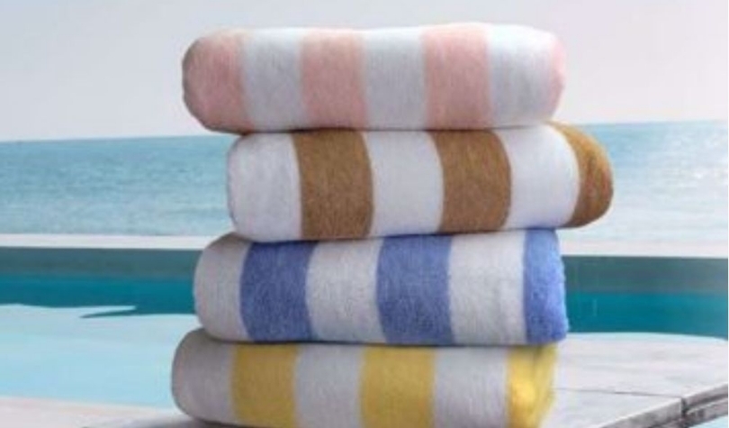 Cabana Stripe Pool and Beach Towels (2x2, 4x4) for Upscale Resorts.